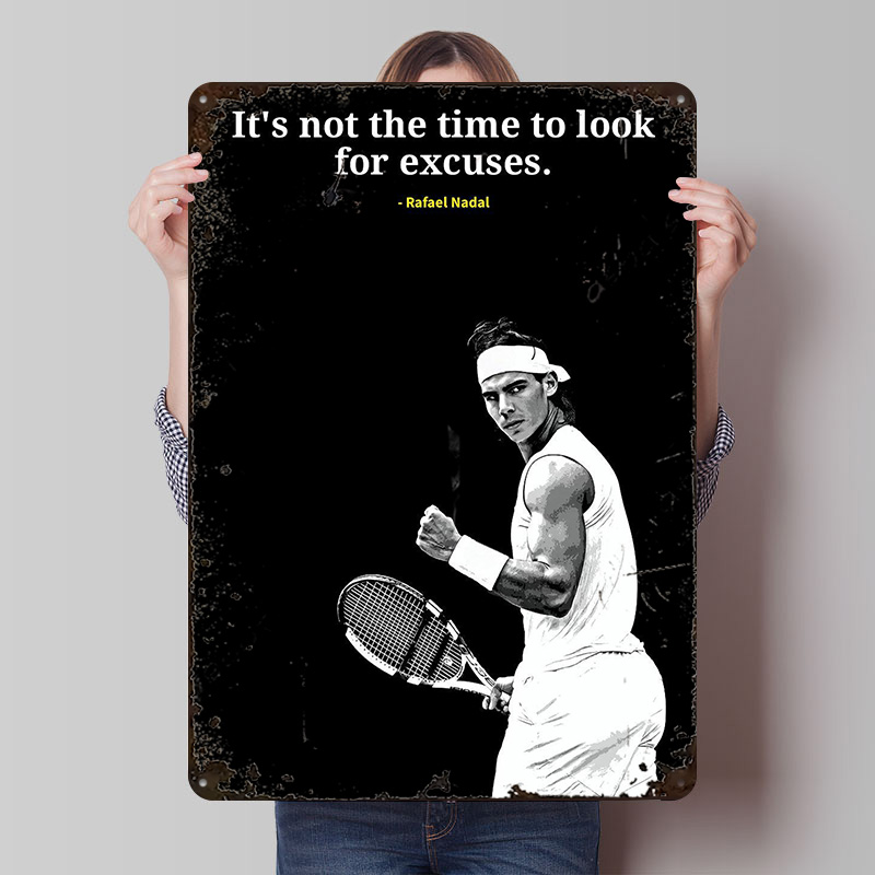 Retro Gaming Quotes - Rafael Nadal Sözleri Metal Poster Özelleştirilmiş