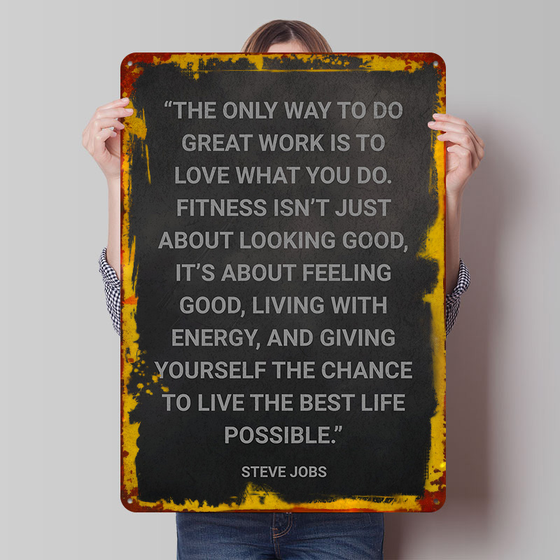 Retro Gaming Quotes - Steve Jobs Fitness Sözleri Metal Poster