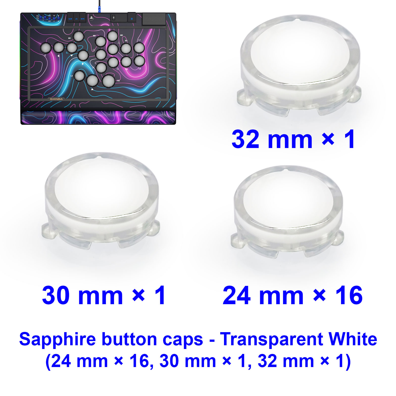 Arcade Button Kit - QANBA SAPPHIRE S1 Düğme Kapağı Arcade
