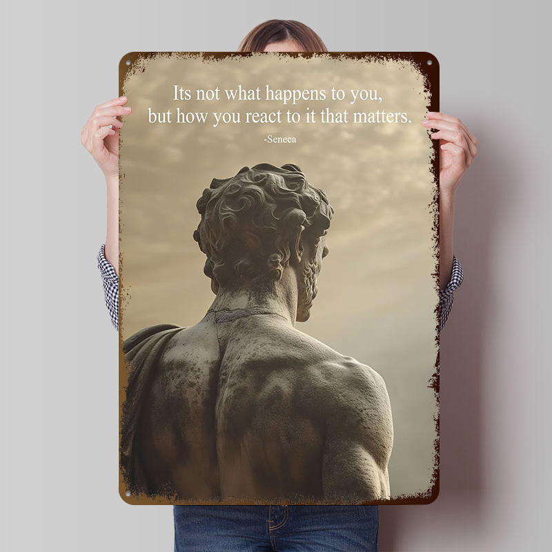 Retro Gaming Quotes - Seneca Stoacı Alıntıları Teneke Posterler Özelleştirilebilir