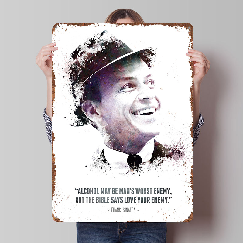 Retro Gaming Quotes - Frank Sinatra ve Alıntıları. Metal Poster