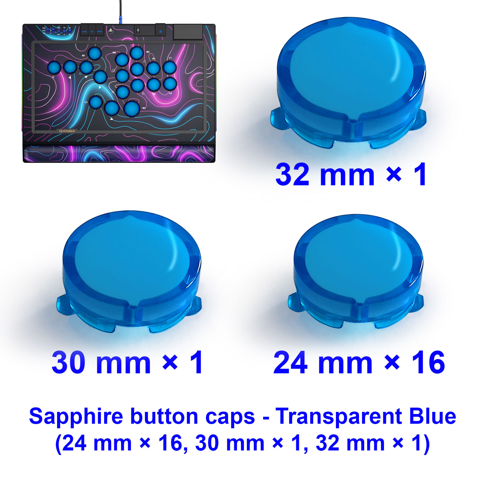 QANBA SAPPHIRE S1 Düğme Kapağı - Arcade Button Kit incelemesi ve fiyatı